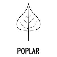 Poplar leaf icon, simple black style vector