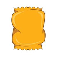 Crumpled packaging icon, cartoon style vector