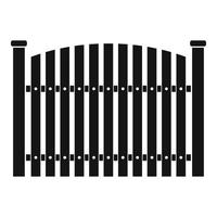 Wooden fence icon, simple style. vector