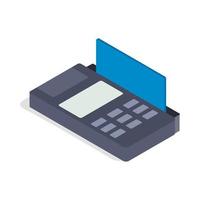 icono de tarjeta terminal, estilo 3d isométrico vector