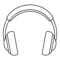 icono de auriculares de rock, estilo de contorno vector