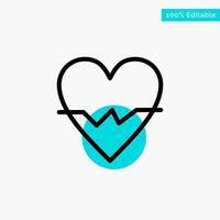 Heart Love Beat Skin turquoise highlight circle point Vector icon