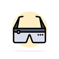 Computer Computing Digital Glasses Google Abstract Circle Background Flat color Icon vector