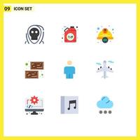 Set of 9 Modern UI Icons Symbols Signs for saint ingot green gold safety Editable Vector Design Elements