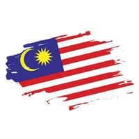 fondo abstracto de la bandera de la textura del grunge de Malasia vector
