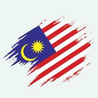 Grunge texture splash Malaysia flag design vector