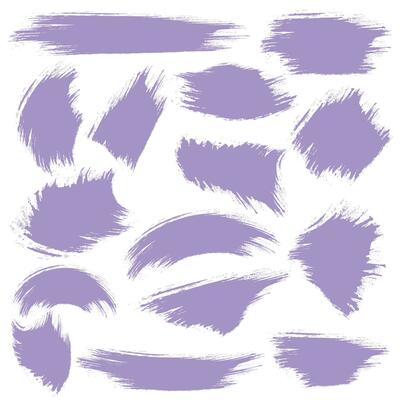 Purple color brush stroke texture design set
