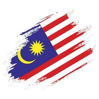 nuevo grunge textura malasia bandera vector