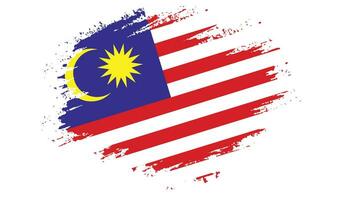 nuevo diseño de bandera grunge de malasia vector