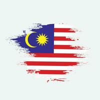 Vintage Malaysia grunge flag vector