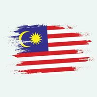 Splash grungy Malaysia flag design vector