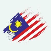 fondo abstracto de la bandera de la textura del grunge de Malasia vector