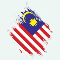 fondo de bandera de malasia grunge vector