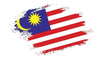 Abstract Malaysia grunge flag vector