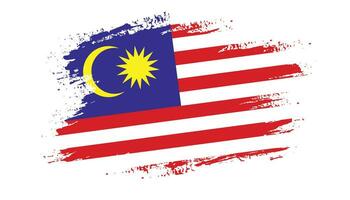 vector de bandera de malasia efecto grunge colorido