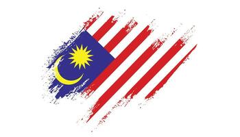 New Malaysia hand paint grunge flag vector