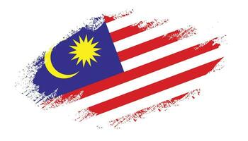Splash new Malaysia grunge texture flag vector