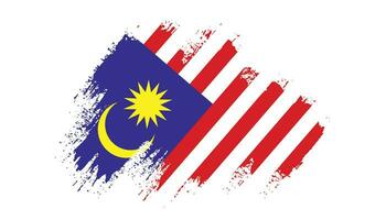 Colorful hand paint Malaysia grunge flag vector