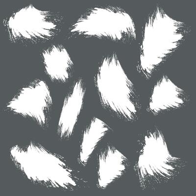 Abstract white color brush stroke collection