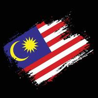 New brush grunge texture Malaysia flag vector