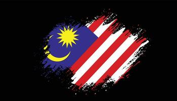 malasia se desvaneció grunge textura bandera vector