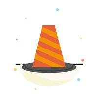 Cone Protection Road Roadblock Stop Warning Abstract Flat Color Icon Template vector