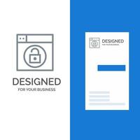 Web Design Lock Unlock Grey Logo Design and Business Card Template vector