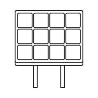 Solar panel icon, outline style vector