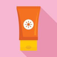 Sunscreen tube icon, flat style vector