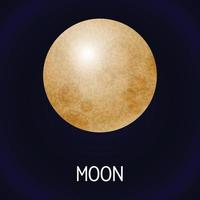 Moon icon, cartoon style vector