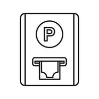 icono de tarifa de estacionamiento, estilo de contorno vector