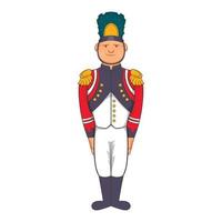 soldado del ejército francés en icono uniforme, estilo de dibujos animados vector