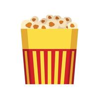Paper popcorn box icon, flat style vector