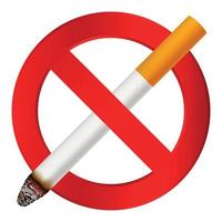 No smoking cigarette icon, realistic style vector