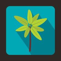 Tropical palm tree. icon, flat style vector