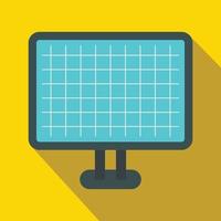 Computer monitor icon, flat style vector