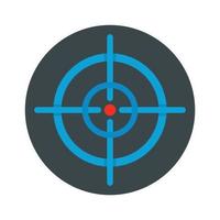 Aim scope target icon, flat style vector