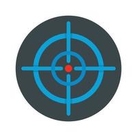 Aim scope target icon, flat style vector