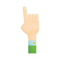 Forefinger up gesture icon, cartoon style vector