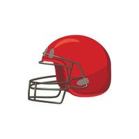 Football helmet with face mask icon, cartoon style vector