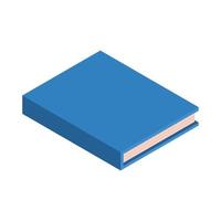 icono de libro nuevo de la escuela azul, estilo isométrico vector