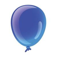 Blue ballon icon, cartoon style vector