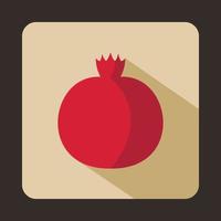 Ripe pomegranate icon in flat style vector