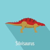 Silvisaurus icon, flat style. vector