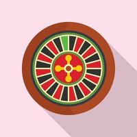 icono de rueda de casino, estilo plano vector