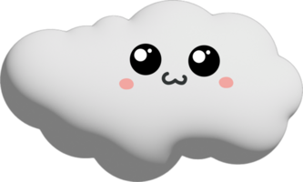 White cloud cartoon character crop-out png