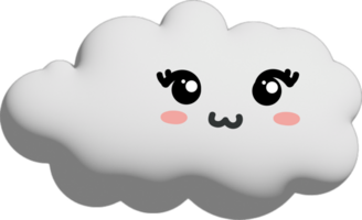 White cloud cartoon character crop-out png