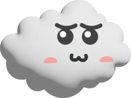 White cloud cartoon character crop-out png