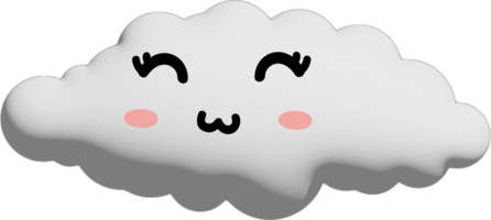 White cloud cartoon character crop-out png