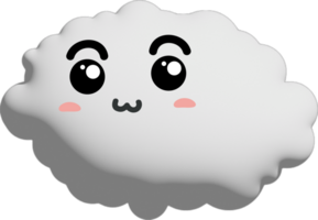 White cloud cartoon character crop-out png